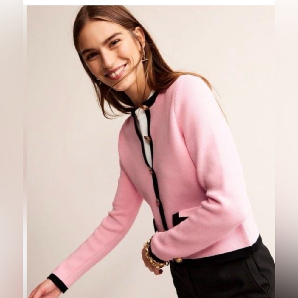 Boden Holly knitted sweater jacket pink size 16-18 new with tags. K0708 - Picture 2 of 6